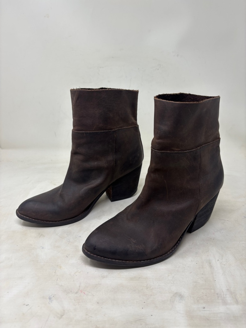 Jeffrey Campbell Dark Brown Leather Ankle Booties